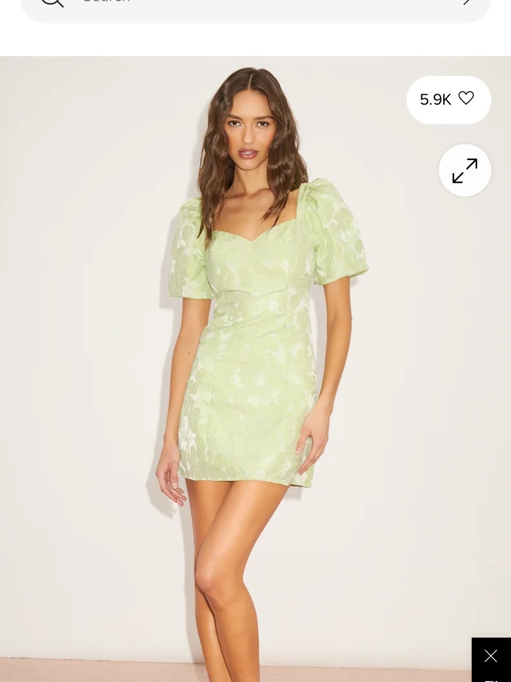 Lulu's Light Lime Puff-Sleeve Sweetheart Mini Dress